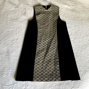 Kenzie size M, Black/Cream Mock neck, sleeveless dress.
